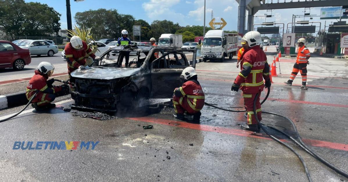 Kereta Terbakar Di Susur Masuk Plaza Tol Jambatan Pulau Pinang