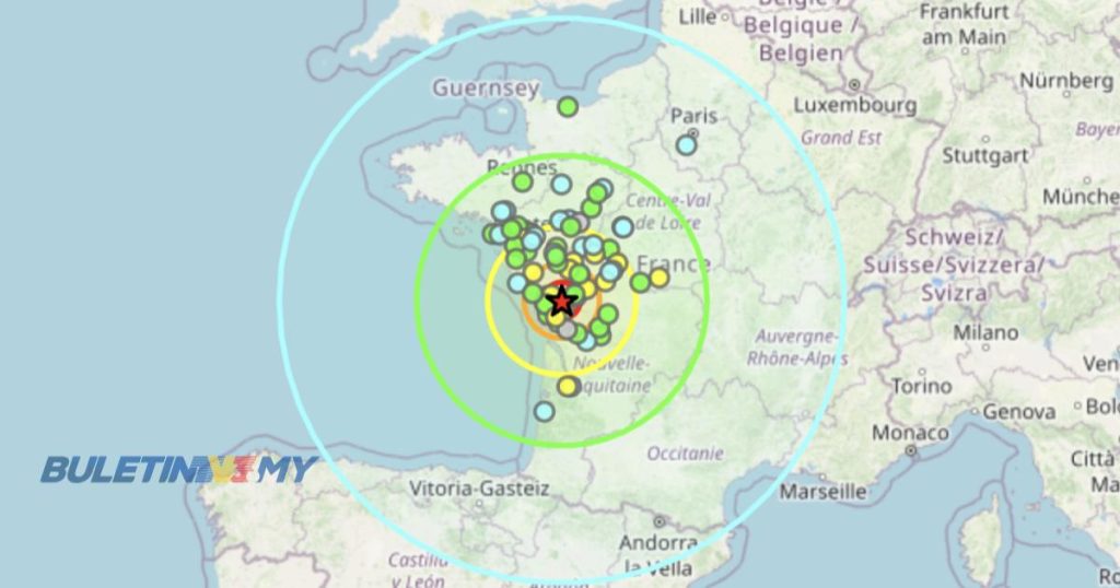 Gempa Bumi 5 8 Pada Skala Richter Gegar Barat Perancis BULETIN TV3