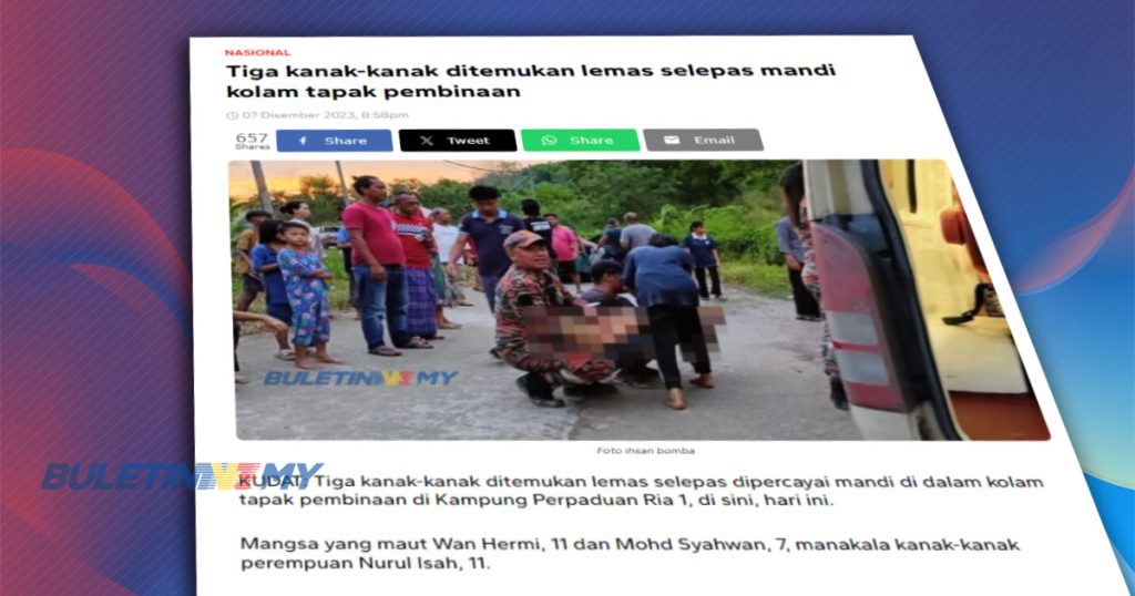 Niat Selamat Rakan Lemas Berakhir Tragedi Buletin Tv Malaysia