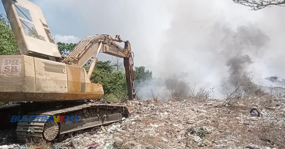 VIDEO MBKT Korek Parit Sementara Elak Api Merebak Di Tapak Pelupusan