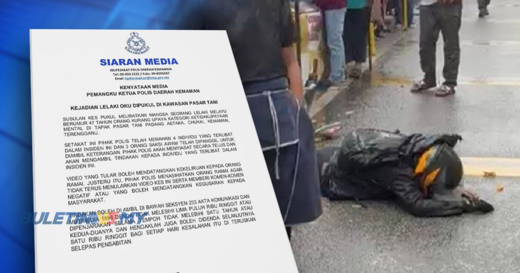 Pukul OKU Di Pasar Tani 4 Individu Ditahan BULETIN TV3 Malaysia