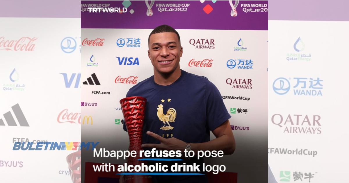 Kylian Mbappe enggan bergambar dengan minuman alkohol di Piala Dunia 