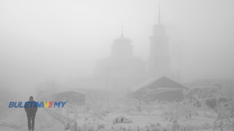 Cuaca sejuk luar biasa di Siberia, suhu beku -50 celsius