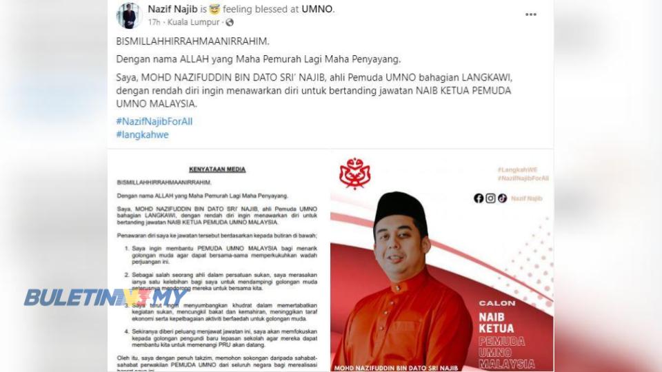 Anak Najib tawar tanding Naib Ketua Pemuda UMNO