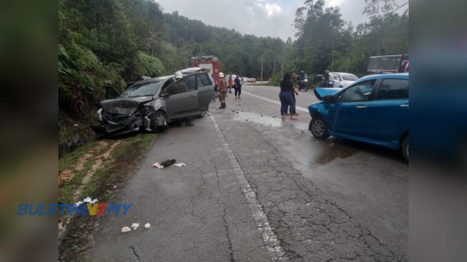 Enam cedera termasuk empat kanak-kanak dalam kemalangan babitkan tiga buah kereta