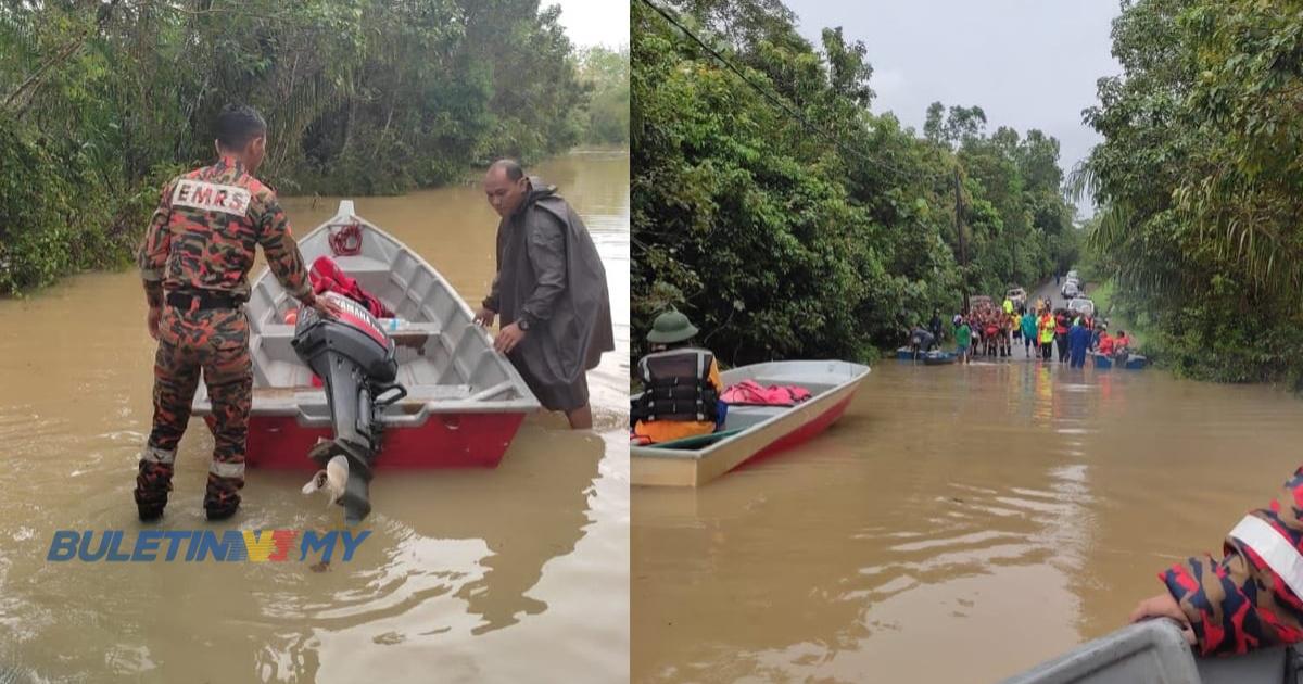 Banjir: Wanita dikhuatiri lemas dihanyut arus deras ketika seberang jambatan gantung