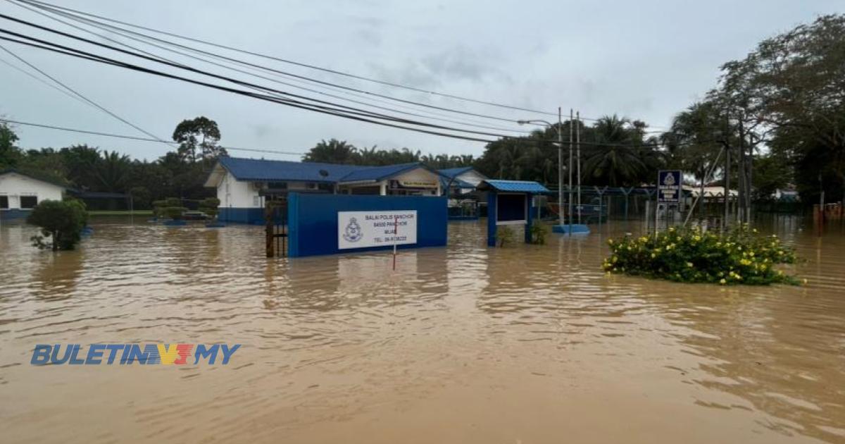 Balai Polis Panchor di Muar ditutup sementara kena dinaiki air banjir