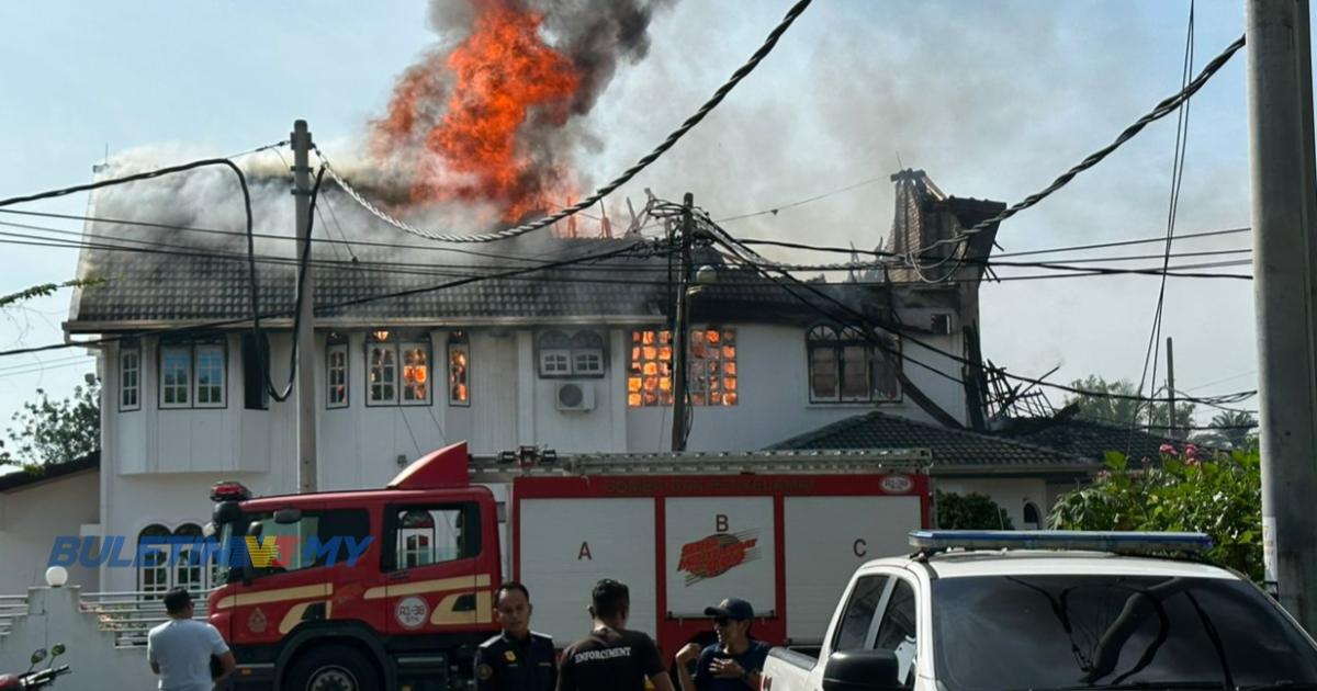 Tiga sekeluarga cedera dalam kebakaran rumah