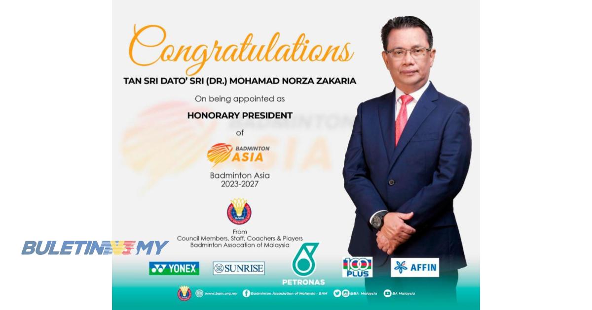 Norza dilantik sebagai Presiden Kehormat Badminton Asia