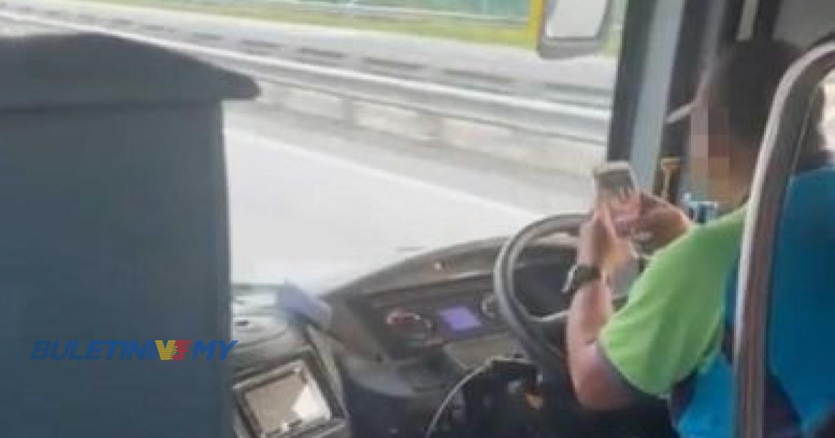 Pemandu bas tular guna telefon disaman