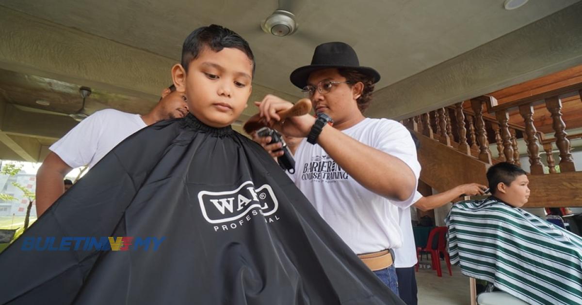 150 kanak-kanak gunting rambut percuma Aidilfitri
