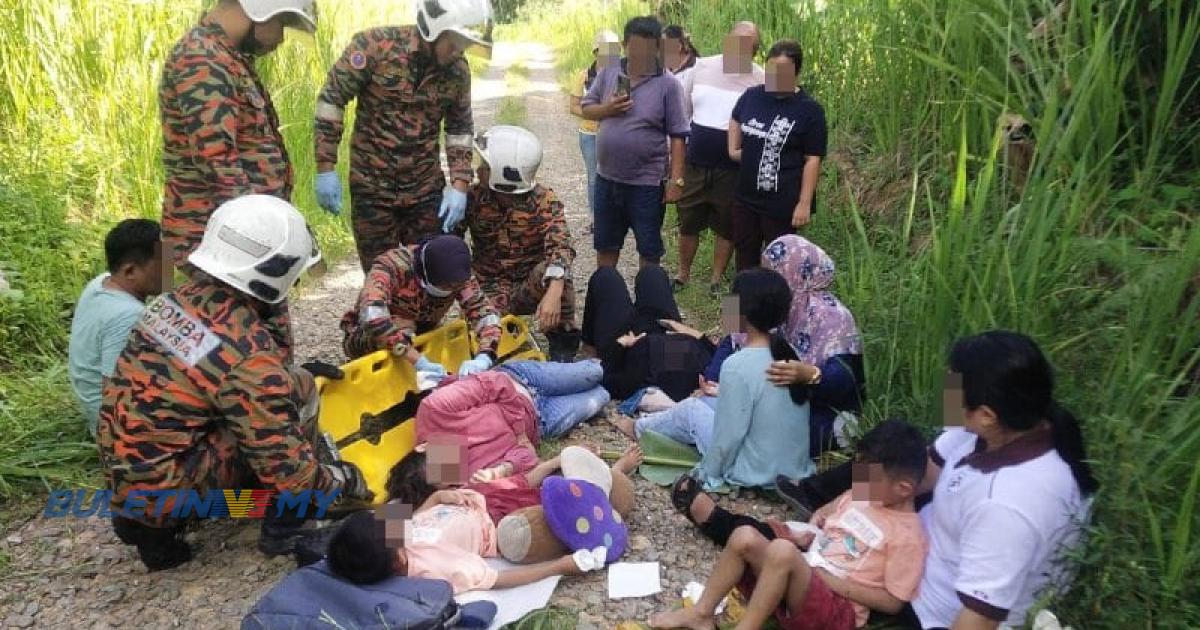 6 cedera, pacuan empat roda jatuh gaung