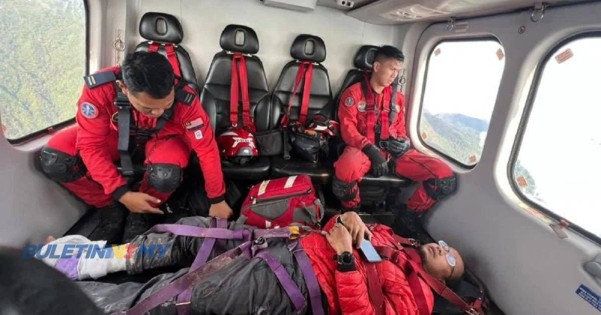 Pendaki patah kaki di Gunung Tahan diselamatkan bomba