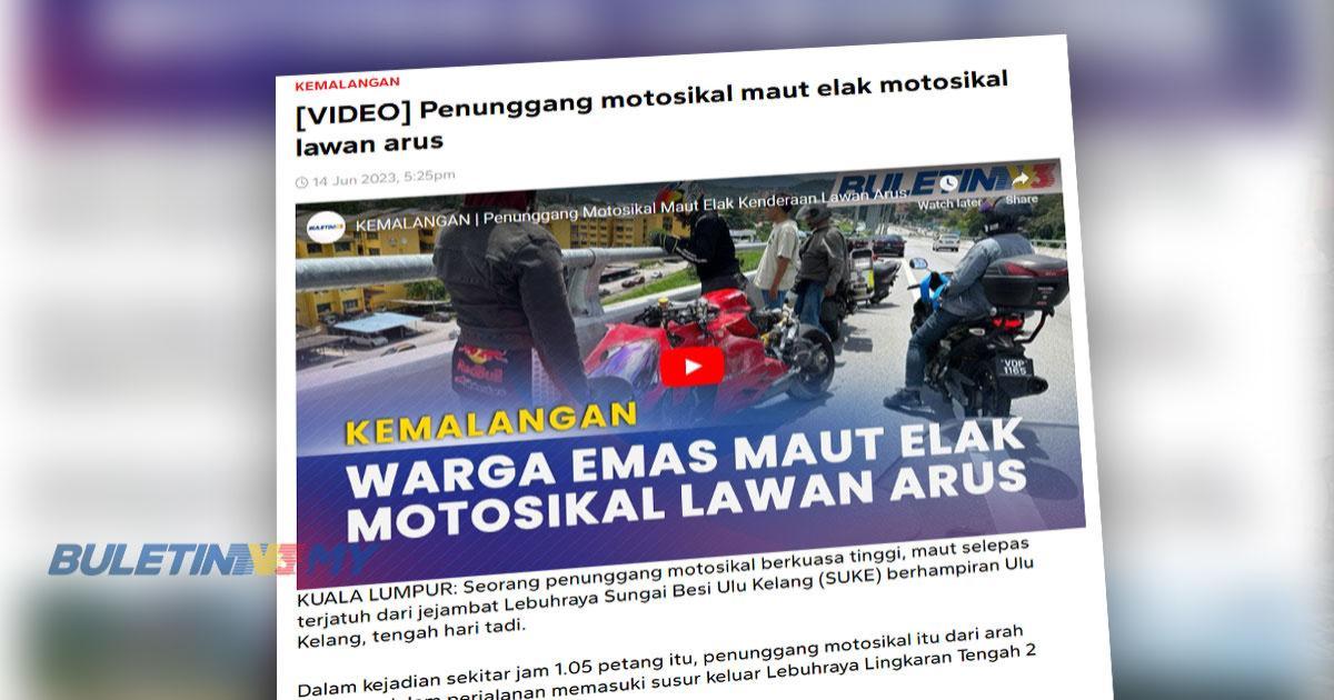 Kertas siasatan motosikal lawan arus sedang dilengkapkan