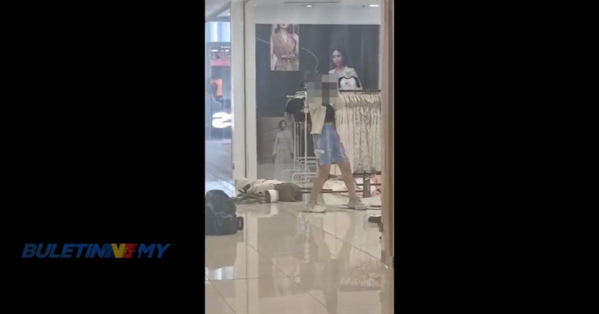 [VIDEO] Wanita OKU ditahan akibat mengamuk di pusat beli belah