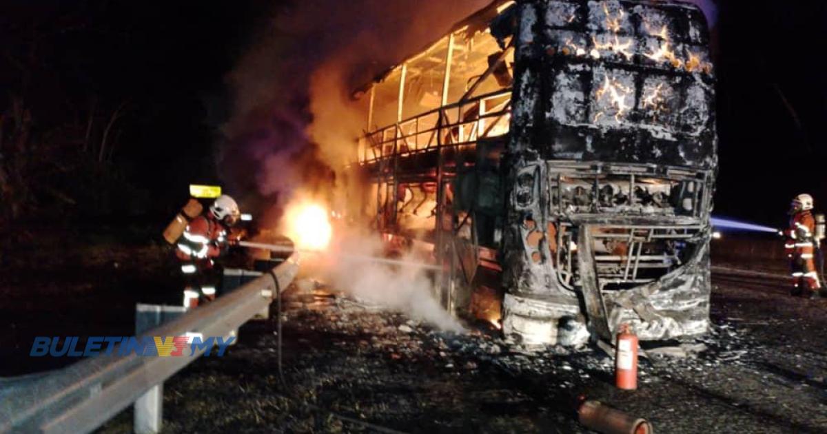 44 penumpang nyaris rentung, bas terbakar