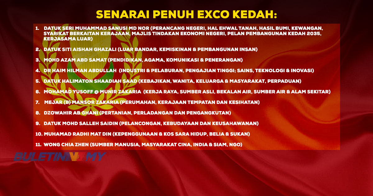 [VIDEO] EXCO Kedah Tampil 7 Muka Baharu, Sanusi Pegang 8 Portfolio ...