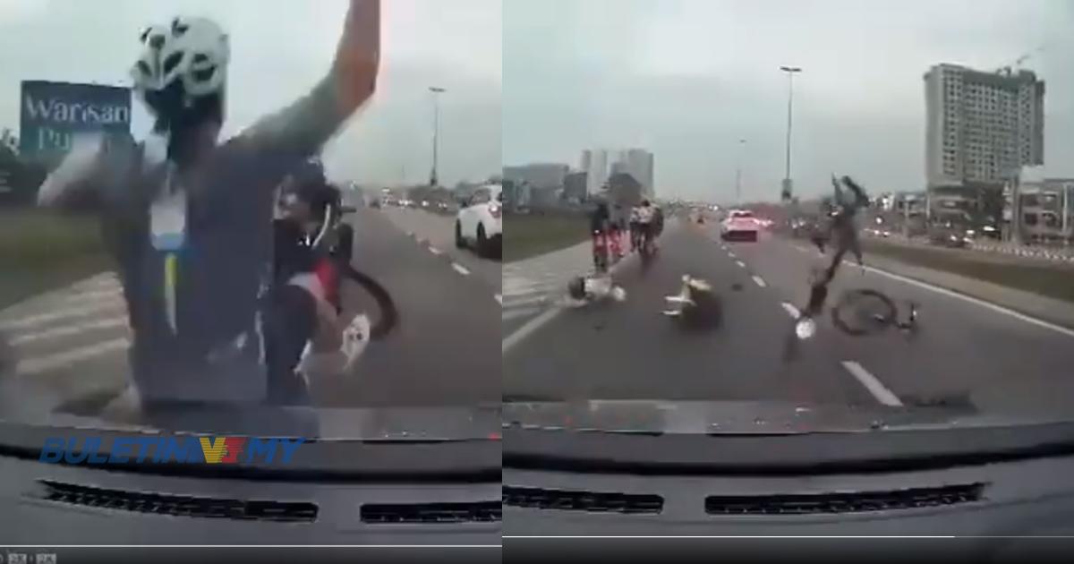 [VIDEO] Pemandu e-hailing memeriksa mesej, dia terlanggar penunggang basikal – Polis
