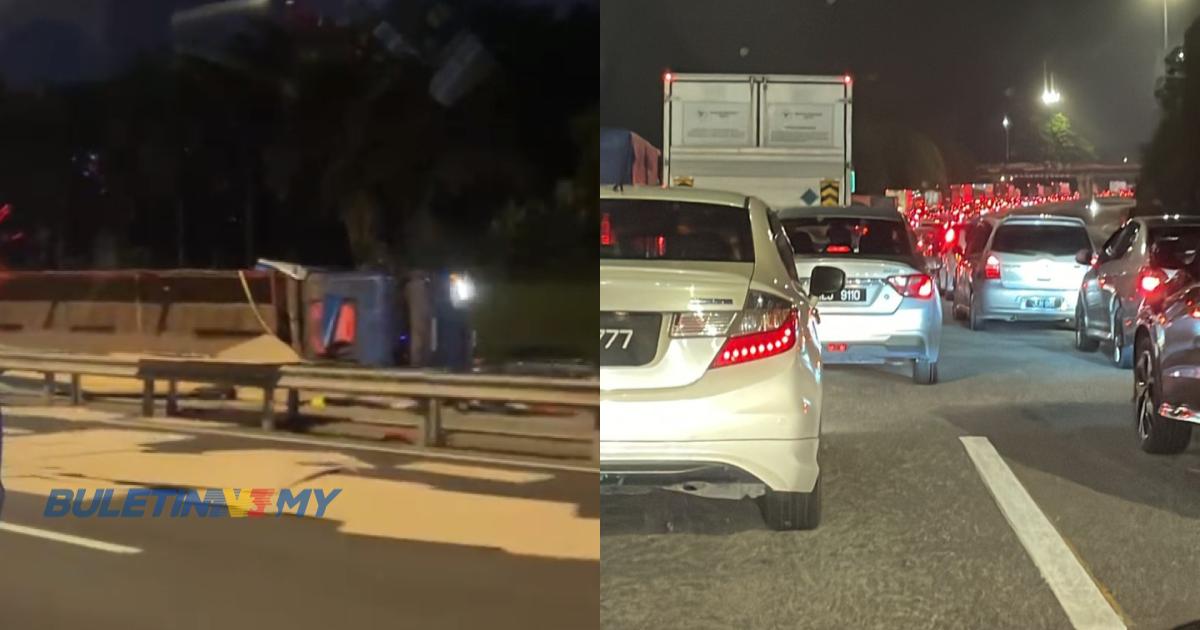 [VIDEO] Kemalangan babitkan lori jejaskan lalulintas di Lebuhraya ELITE