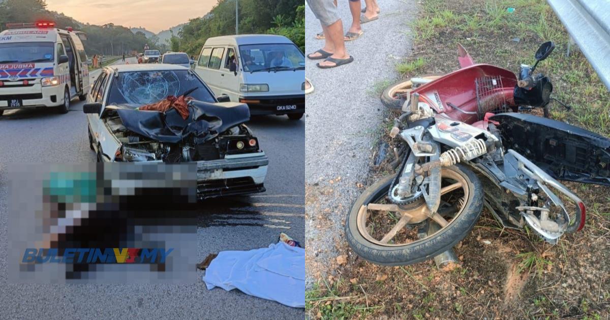 Isteri maut, suami cedera parah apabila motosikal mereka dilanggar kereta 