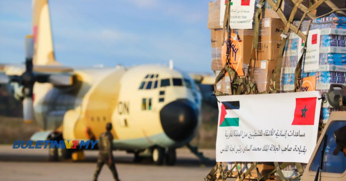 Pesawat tentera Maghribi bawa bantuan Palestin tiba di Lapangan Terbang El Arish