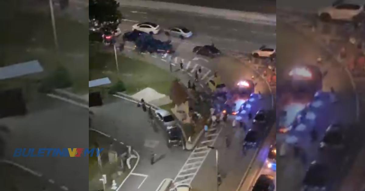 [VIDEO] Dua geng ‘tow truck’ bergaduh berebut tunda kereta kemalangan, lapan lelaki ditahan