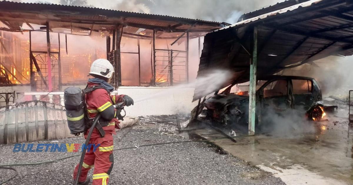 Rumah dan Myvi musnah dalam kebakaran 