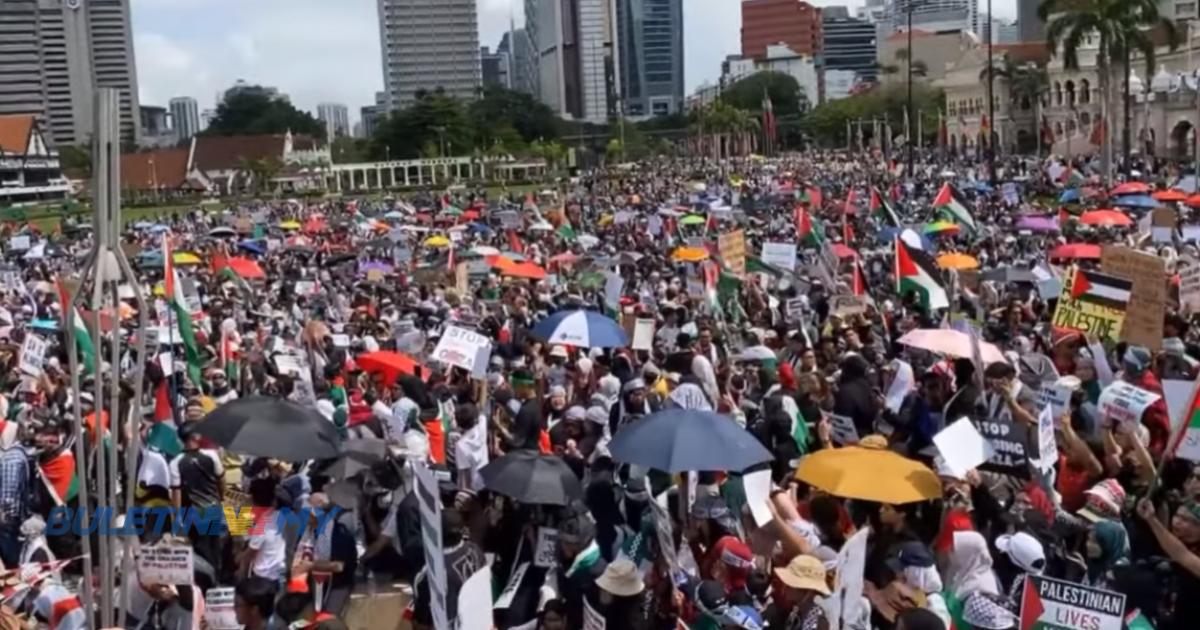 [VIDEO] Ribuan sertai himpunan solidariti Palestin di Dataran Merdeka