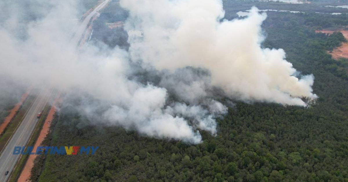 Bomba bertungkus lumus kawal kebakaran 30 hektar hutan tanah gambut