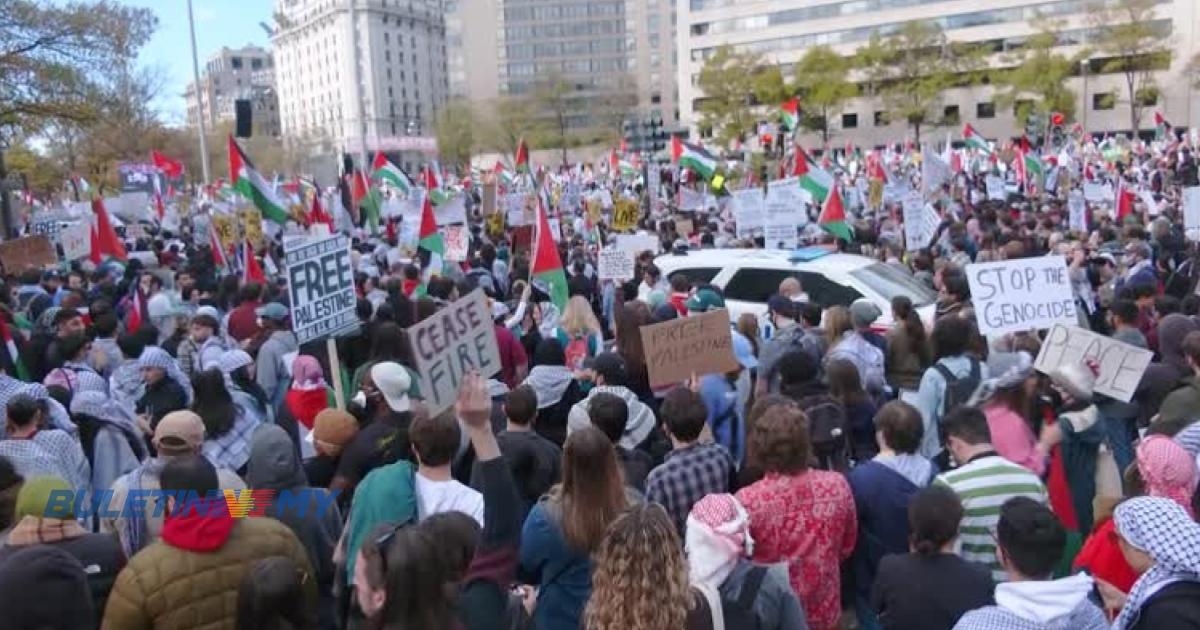 [VIDEO] 100,000 sertai perhimpunan solidariti Palestin di Washington