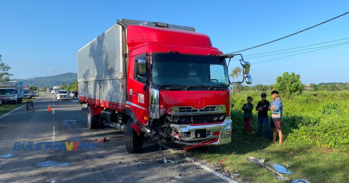 Pemandu maut, dua penumpang cedera kemalangan dengan lori