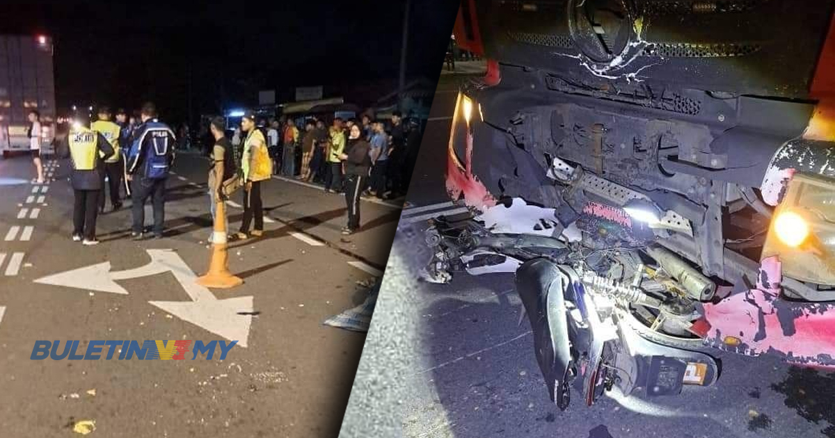 Warga emas maut, motosikal dilanggar treler