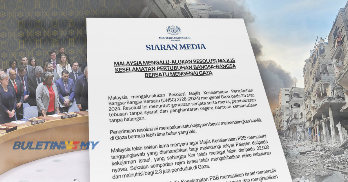 Malaysia mengalu-alukan resolusi gencatan senjata di Gaza