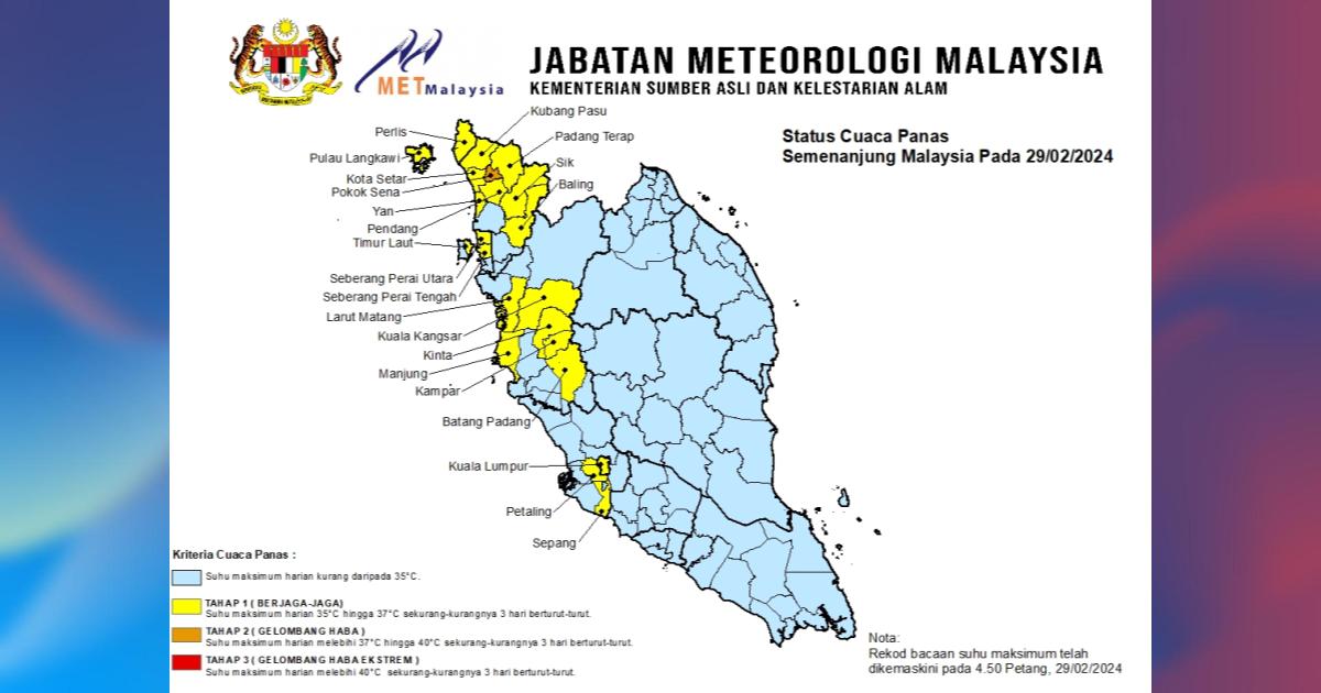 Pokok Sena, daerah terpanas di Malaysia semalam – METMalaysia