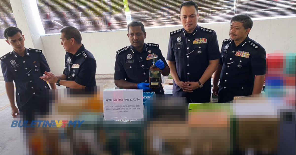 Seorang lelaki ditahan, 13,000 botol arak seludup tidak bercukai bernilai lebih RM500,000 dirampas 
