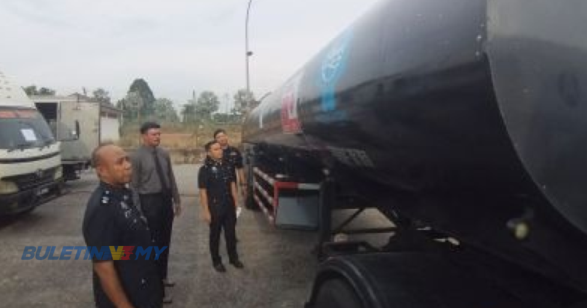 Pemandu treler ditahan polis  jual minyak diesel bersubsidi  di sebuah premis