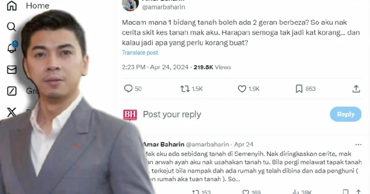 Tanah keluarga pelakon Ammar Baharin dipindah milik PTG Selangor tanpa pengetahuan