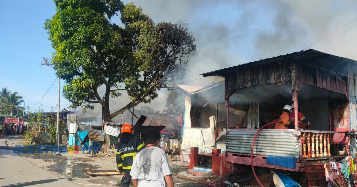 Enam rumah musnah terbakar di Lahad Datu