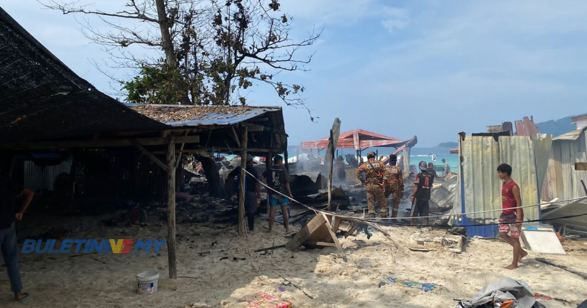 Tiga premis musnah terbakar di Pulau Perhentian