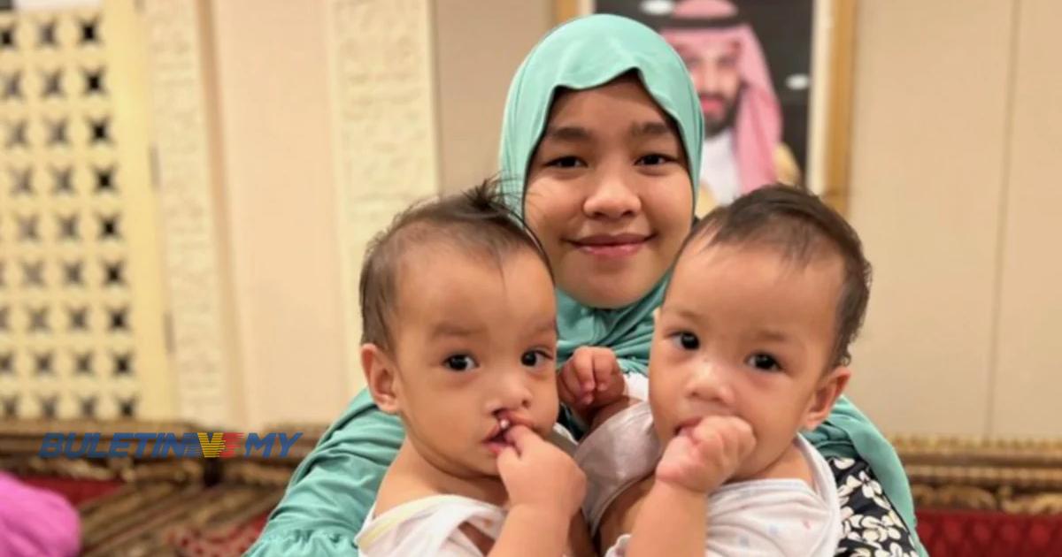 Bayi kembar siam Akhizah dan Ayeesha, tiba di Riyadh