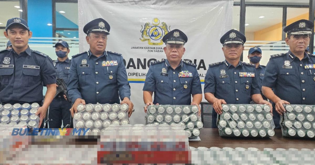 Kastam Sabah gagalkan cubaan seludup 2,500 karton minuman keras