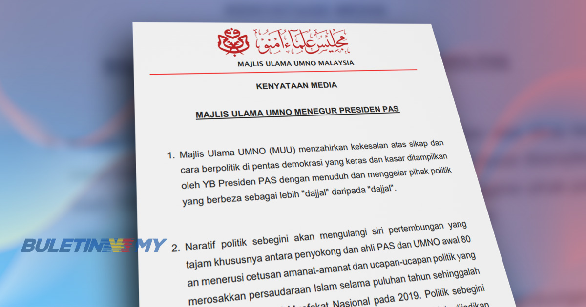 Majlis Ulama UMNO zahir kekesalan atas sikap, cara politik Presiden Pas