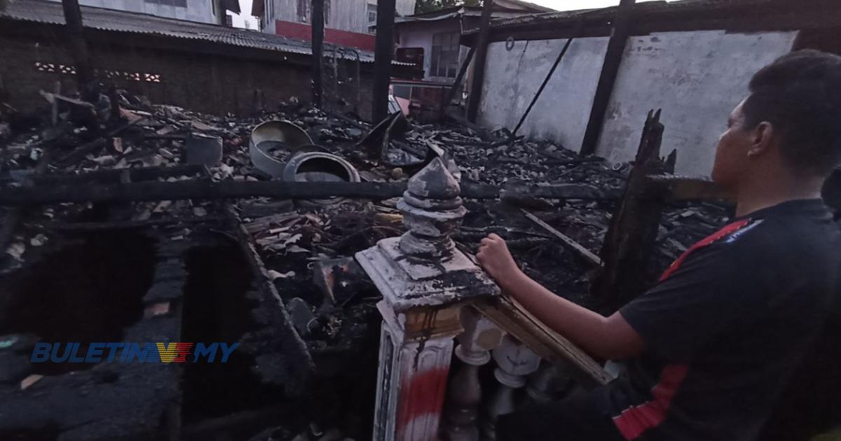 Rumah pusaka hangus terbakar, tujuh beranak tinggal sehelai sepinggang