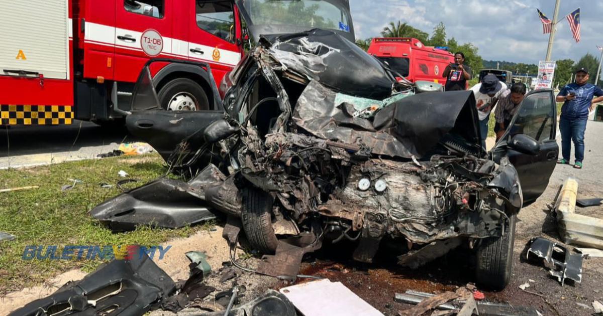 Lelaki maut, kereta terbabas rempuh treler