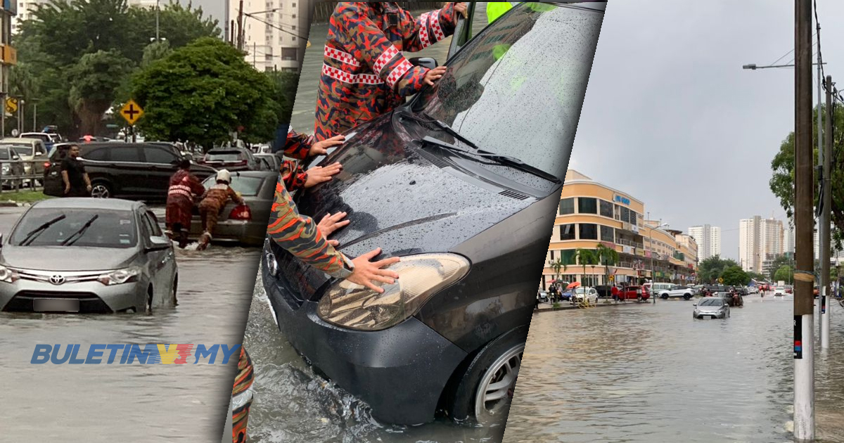 Kenderaan tenggelam dalam banjir kilat Pulau Pinang