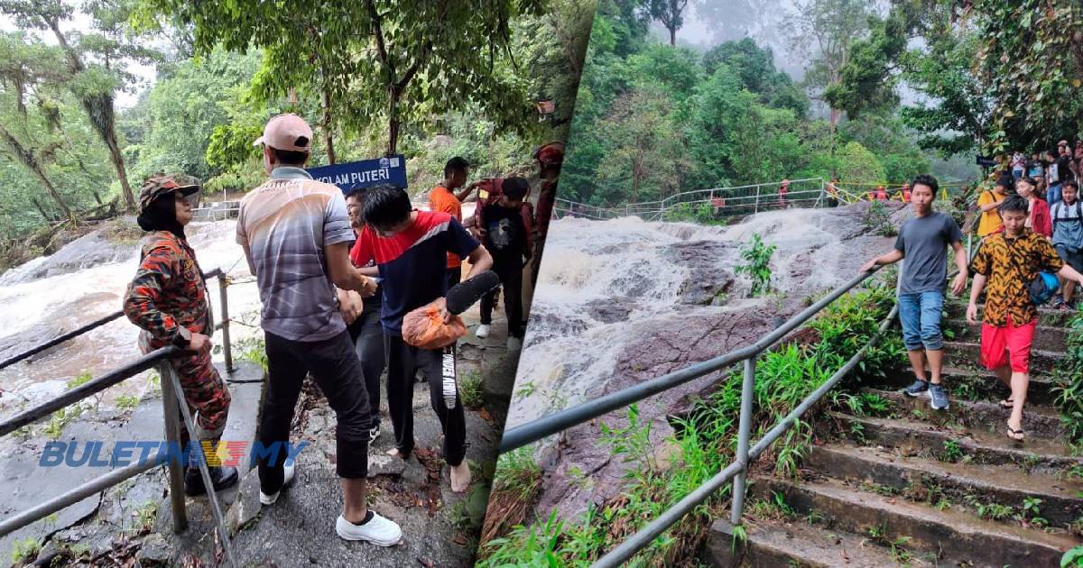 60 pengunjung terkandas di Kolam Puteri Gunung Ledang diselamatkan bomba