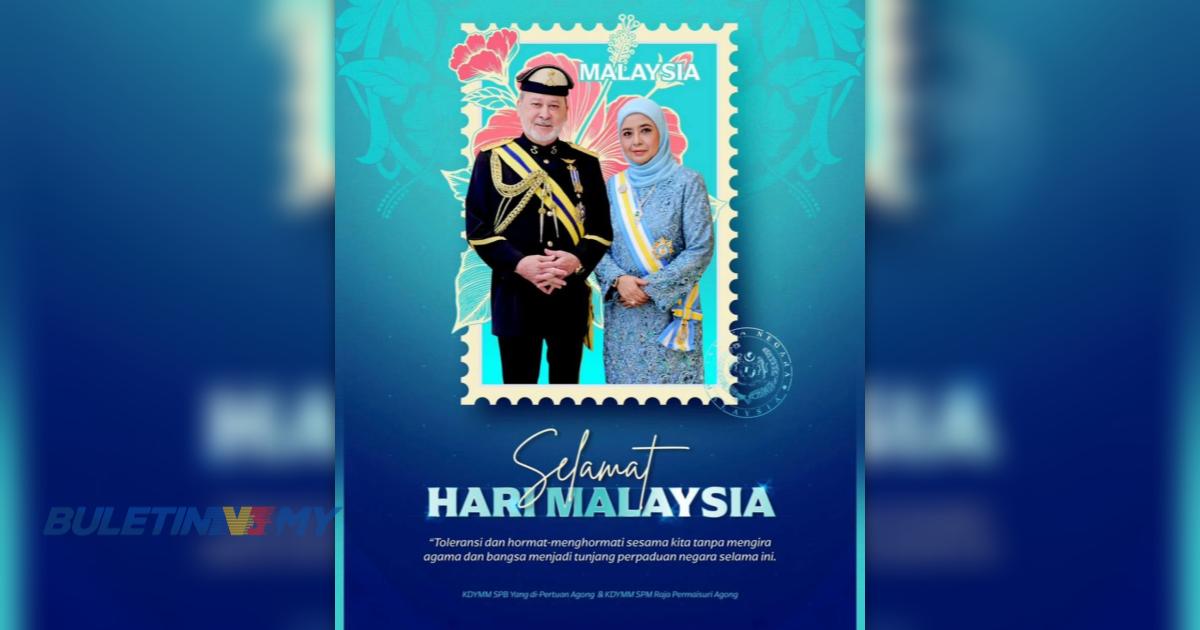 Agong, Raja Permaisuri zahir ucapan Selamat Hari Malaysia | BULETIN TV3 ...