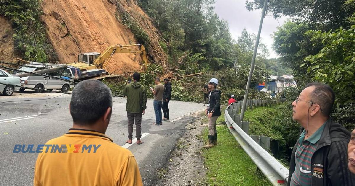 Tanah runtuh halang laluan ke Cameron Highland, tiada kemalangan jiwa