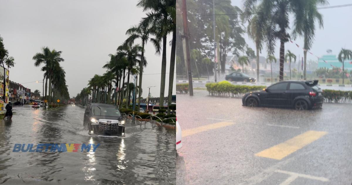 Banjir kilat; Beberapa lokasi di Parit Buntar dinaiki air selepas hujan lebih 4 jam