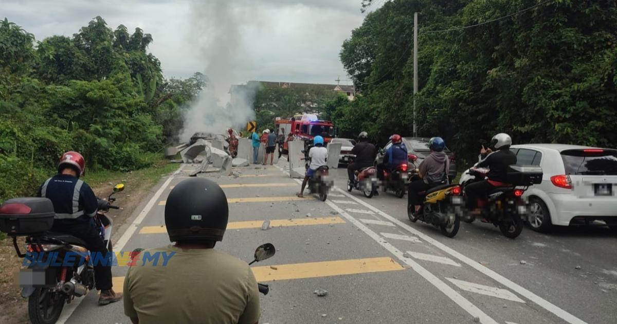 Kemalangan: Kereta terbakar 100%, mangsa cedera ringan